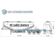 V Shape 3-Axle Dry Bulk Tank Trailer/ 35 Cbm Bulk Silo Semitrailers for Sale